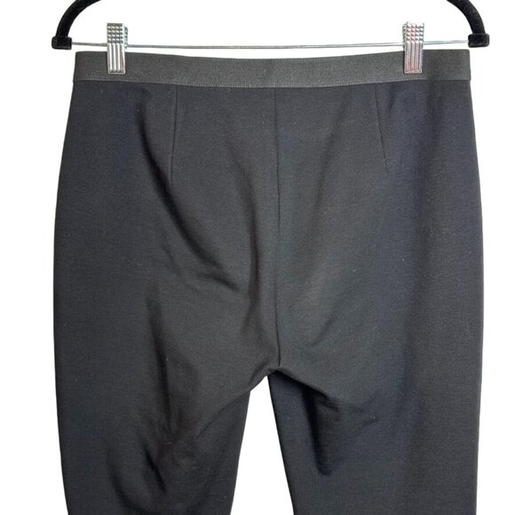 Eileen Fisher Leather Front  Stretch Ponte Pants Pull On Leggings Size L Black - Picture 4 of 11